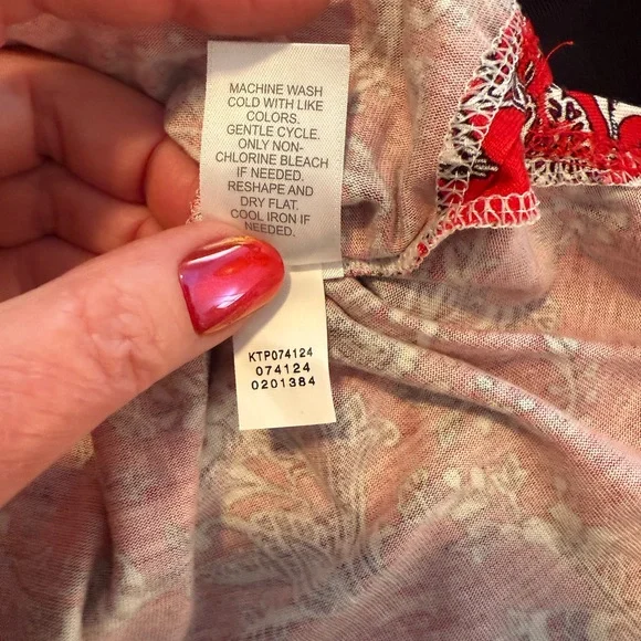 J. Jill Red Paisley Tunic Top - Picture 7 of 7